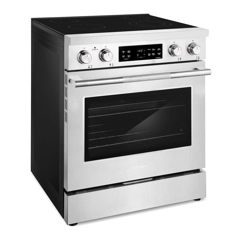 Cosmo 30 in. Stellar Collection 4.8 cu. ft. Electric Range, 4 Burner Ceramic Glass Cooktop, Convection Oven, Stainless Steel