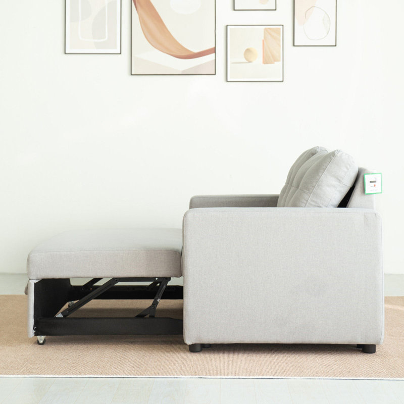 2 Seater Sofa Bed, Light Grey