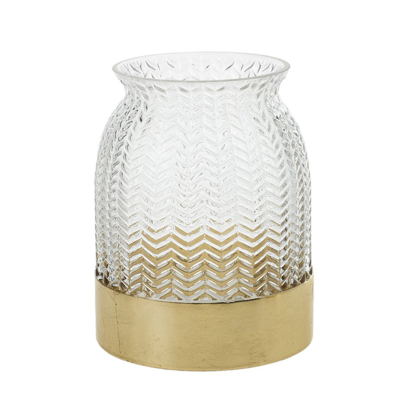 Vase de table en verre fabriqué à la main Khorey, H 6 po x l 4,75 po x P 4,75 po