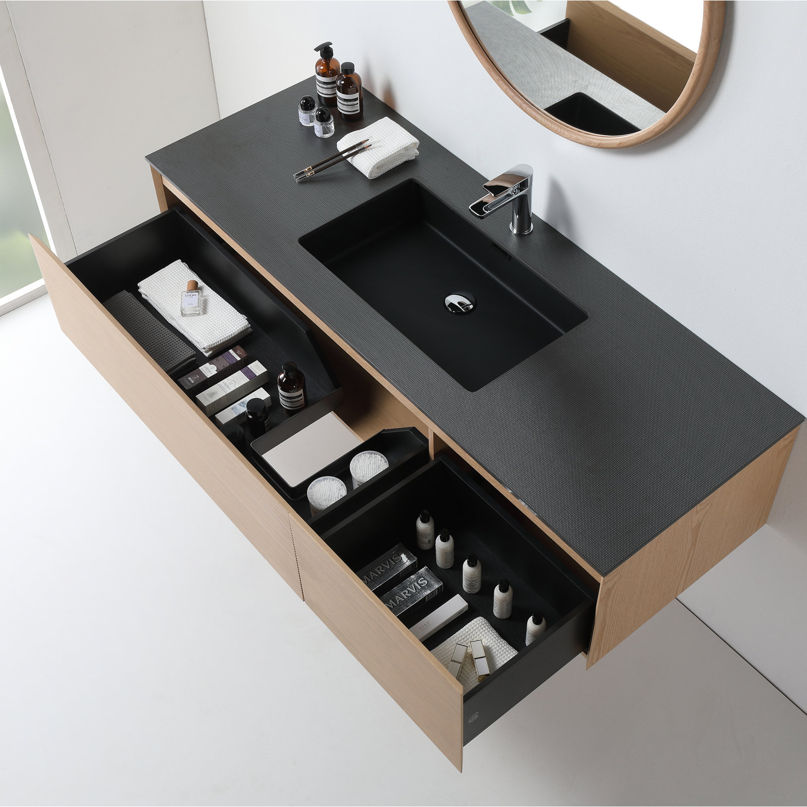 Diella 48'' Single Bathroom Vanity, Whitewash Oak