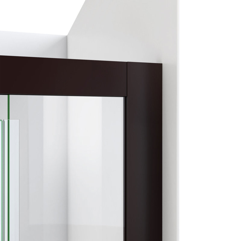 Porte de douche pivotante demi-cadre l 58 "x H 72" Terrace, Bronze