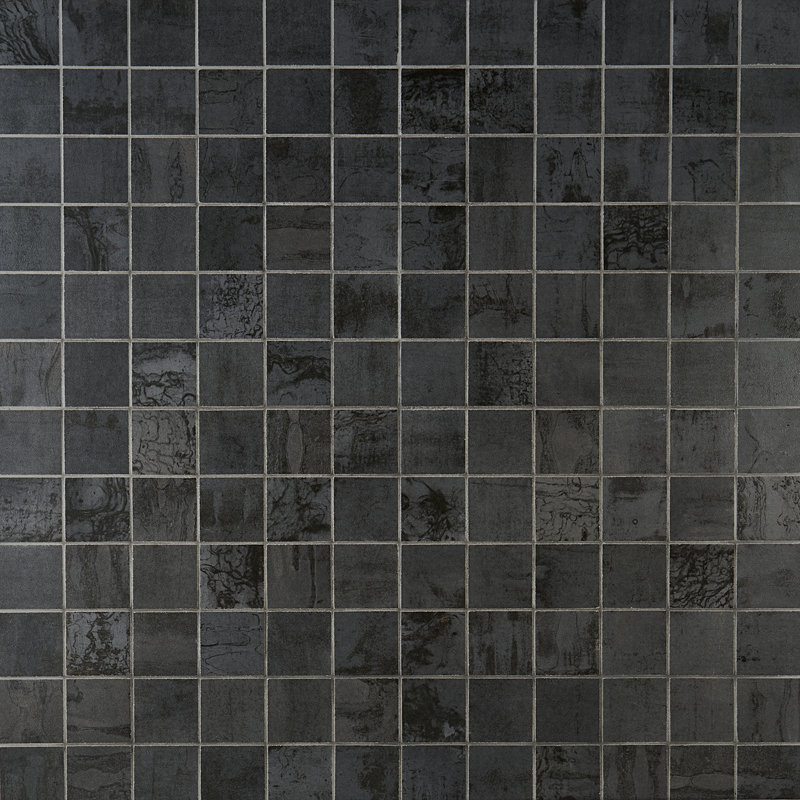 Angela Harris Alloy 2" x 2" Porcelain Metal Look Mosaic Wall & Floor Tile Tile ( 0.92 sq. ft. / box ), Dark