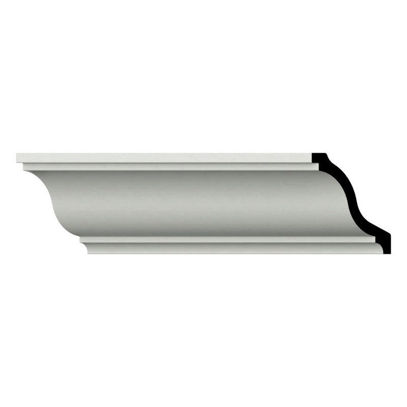 Endurathane Shiloh Crown Moulding, 2 3/8"H x 2 3/8"P x 3 3/8"F x 94 1/2"L, Factory Primed