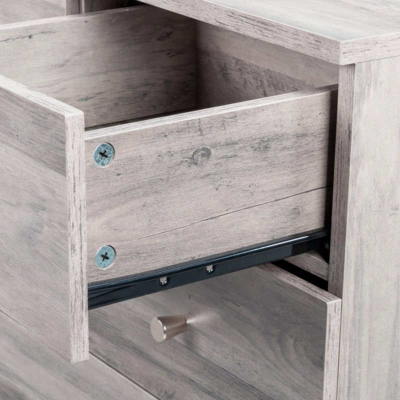 Commode haute 5 tiroirs Rustic Gray