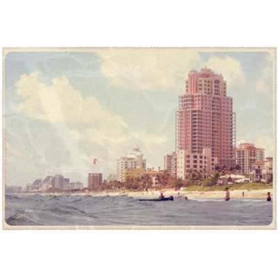 Beach Postcard 1 Piece Wrapped Canvas Wall Art