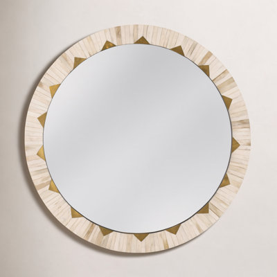 Mardi Bone Round Wall Mirror
