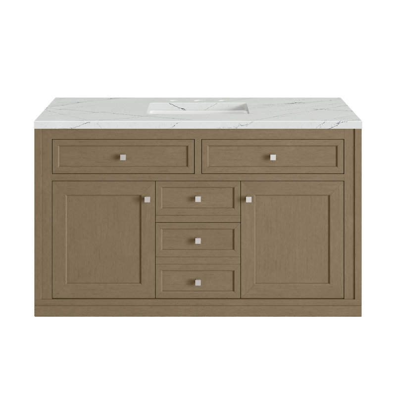 Chicago 48'' W Single Vanity, Walnut Whisper, Ethereal Noctis
