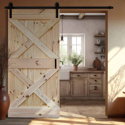 Khanh Solid Pine Sliding Door