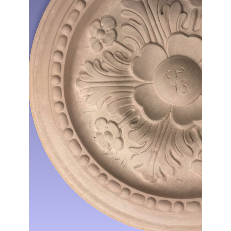 Louque Beads and Flowers Leaf Plaster Rose Ceiling Medallion
