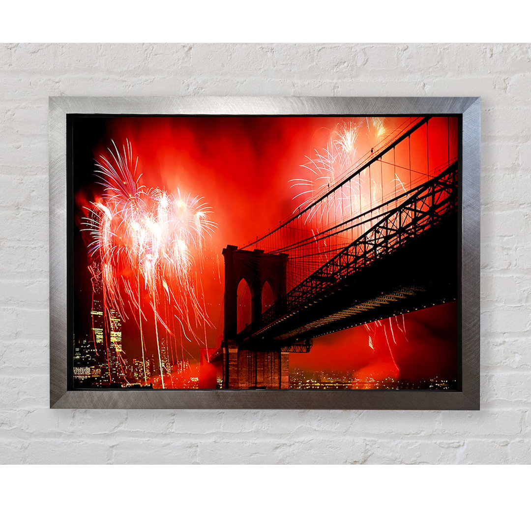 Brooklyn Bridge Feuerwerk - Druck