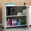 Simple Solid Wood White Movable Filing Cabinets