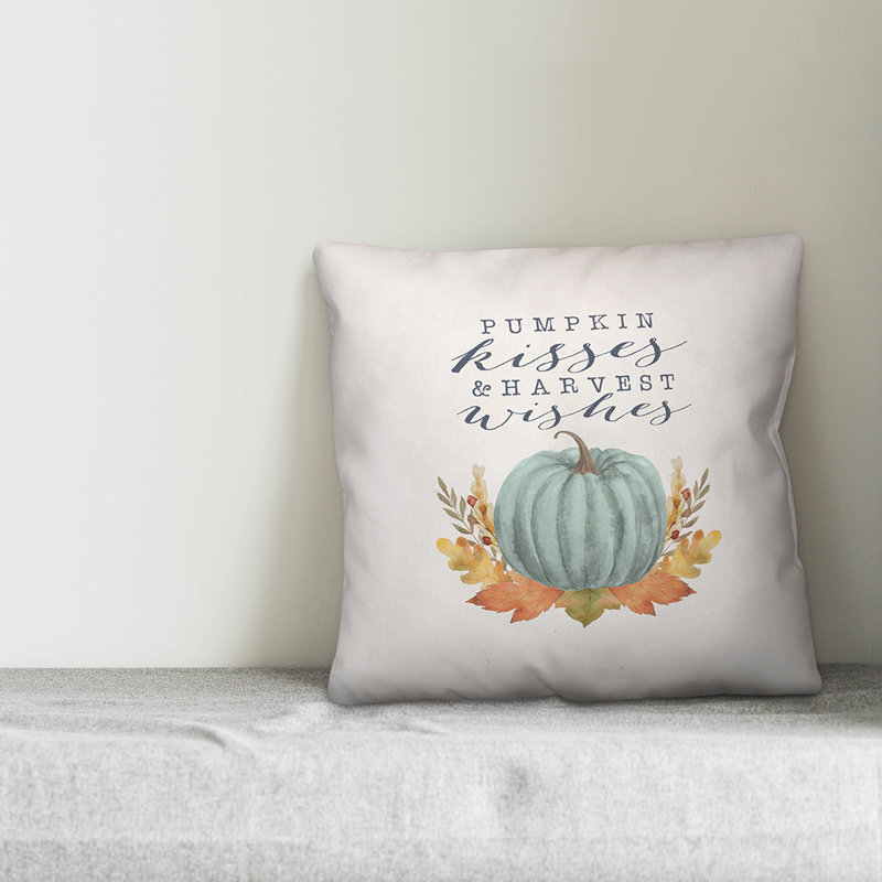  Insert de coussin carré Pumpkins Kisses & Harvest Wishes, 20 po X 20 po