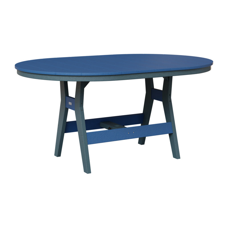 Table de bar berlinoise Berlin, 38.87" H x 64" W x 44" D, Ardoise, Bleu pacifique