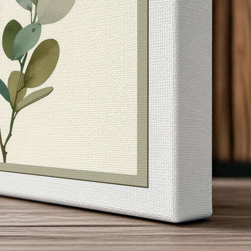Study in Sage Botanical - Wrapped Canvas, 36x24 - 91.4 x 61.0 cm, White Border