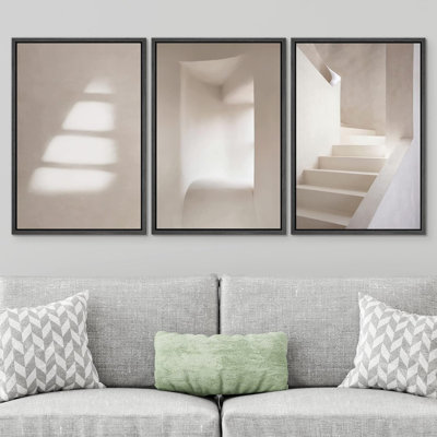 Architecture Building " Geometric Architecture Duotone Variety " 3 - Pieces