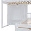 Lit superposé double au-dessus de simple et peu encombrant, conception en bois massif avec rangement