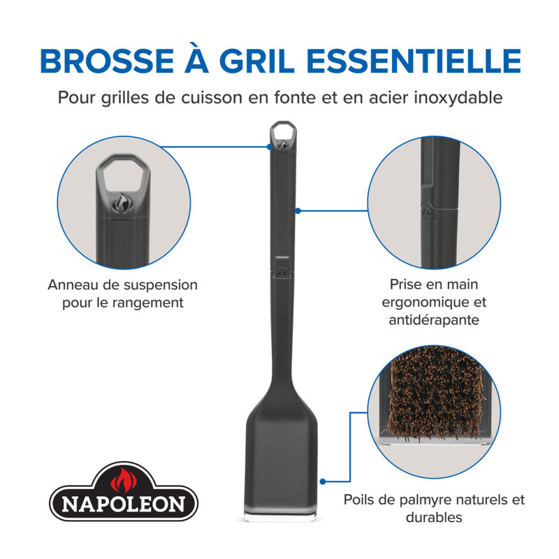 Brosse pour barbecue avec poils de palmier