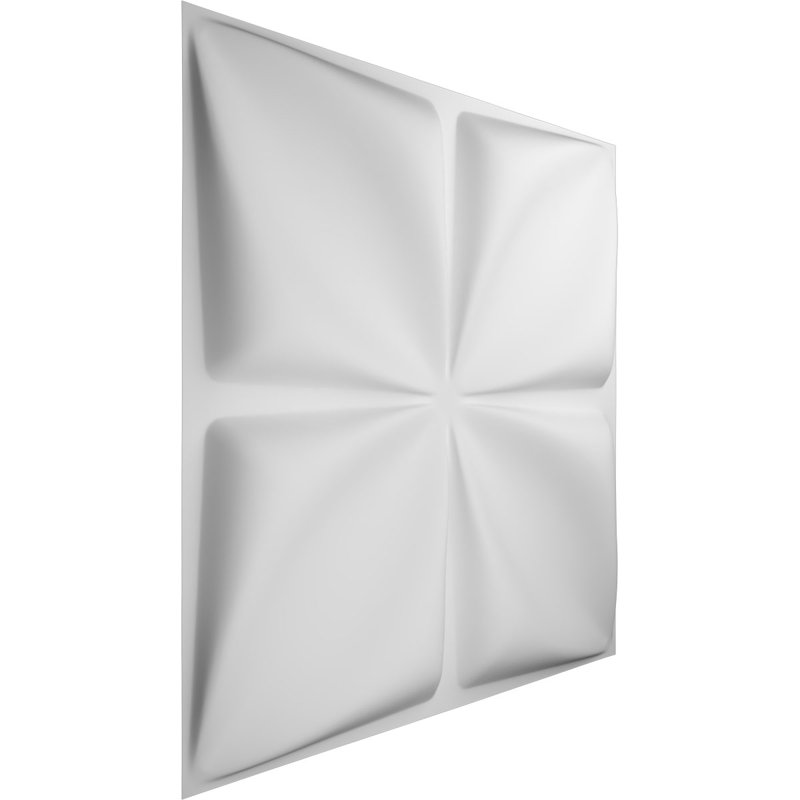 White PVC Decorative 3D Wall Panel 19 5/8" x 19 5/8"