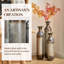 Ensemble de 3 vases en métal forgés à la main, vases de plancher rustiques à finition brûlée pour la décoration intérieure, grands vases à fleurs pour salon industriel de ferme-657011075-657011103
