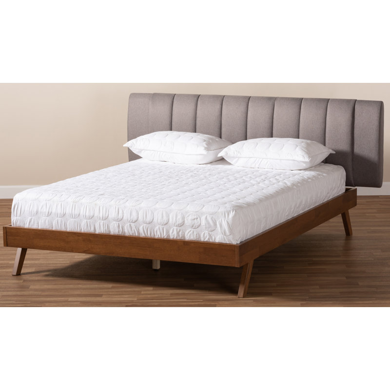 Upholstered Panel Bed, King, Gray