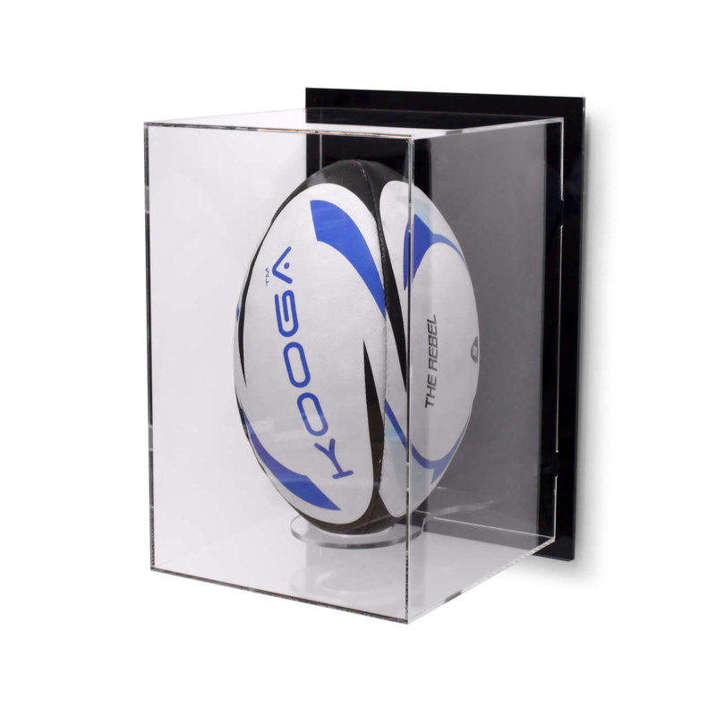 Tielo Sports Display Cases 25.2cm W 25.4cm D Rugby Plastic/Acrylic Ball / Puck Case