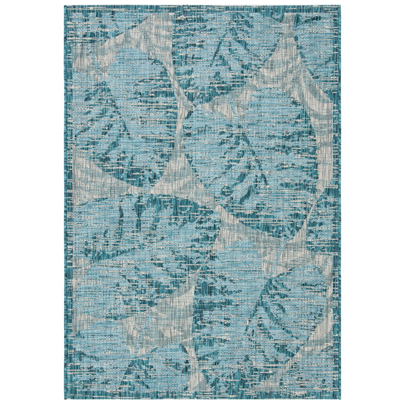 Tapis d'intérieur / extérieur à motif floral Shani Performance, Rectangle 8 pi x 10 pi