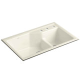 Indio® 33" L x 21.125" W Double Basin Undermount Kitchen Sink with Accessories