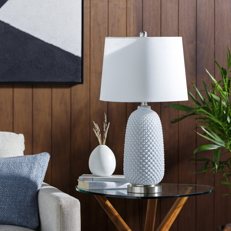 Lampe de table en verre peint Lesia Gatitske, Gris