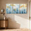 «Landscape & Nature Birch Trees Autumn Leaves Blue Sky», ensemble de 3 impressions sur toile-108644271
