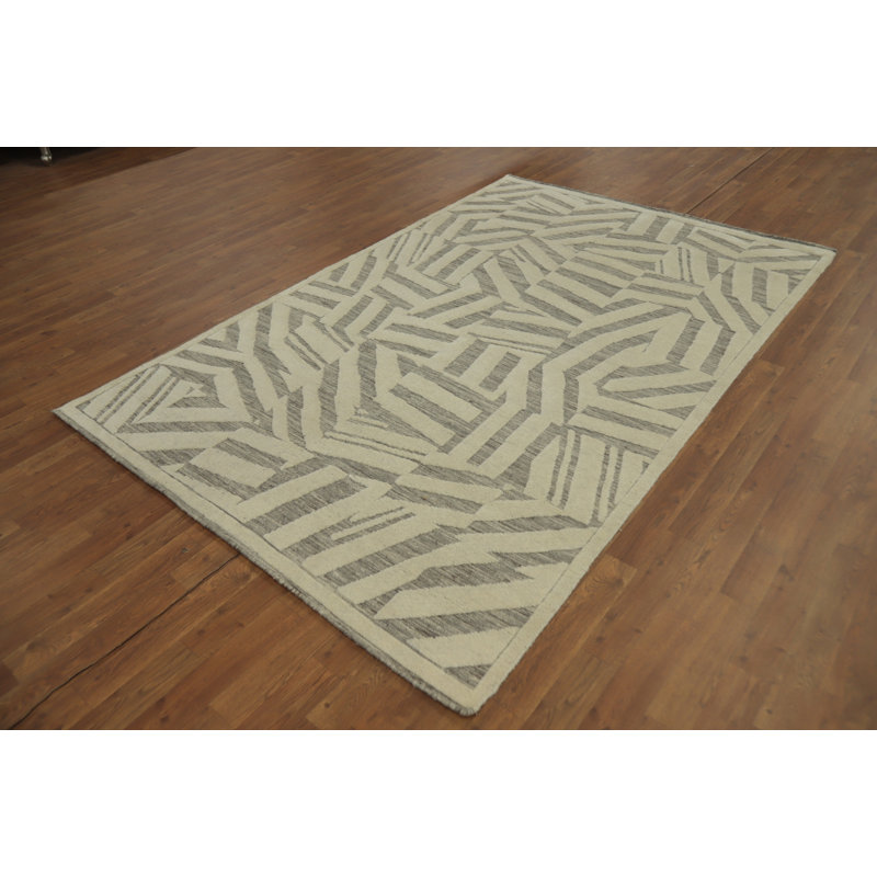 Tapis indien en laine fait à la main 5 x 8 po
