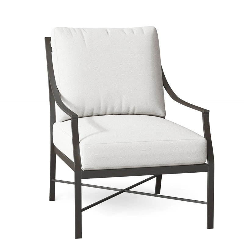 Monaco Arm Chair with Cushions, Indigo Velvet, No Welt, Slate Gray