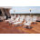 Chaise de plancher empilable blanc Bahia