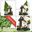 Décoration en résine de gnomes de jardin avec lumières solaires, décorations d'extérieur vert clair pour patio, cadeaux pour femmes et hommes, ornements de décoration de jardin pour l'extérieur, 8,9 po