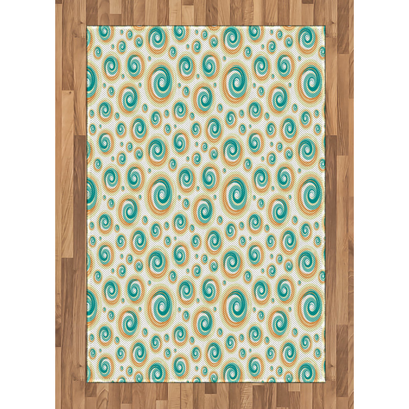 Geometric High Density Long Fiber Poly Threads Decorative Area Rug Carpet, Rectangle 4' x 5'8"