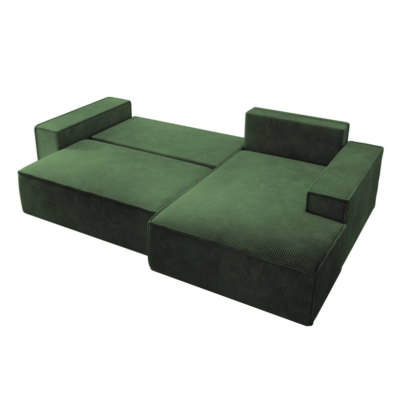 Chadman Sofa & Chaise, Right Hand Facing, Green
