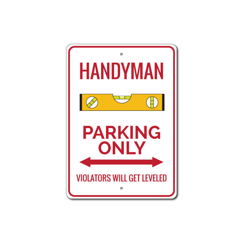 Enseigne en aluminium Handyman, H 12 po x l 18 po x P 0,06 po