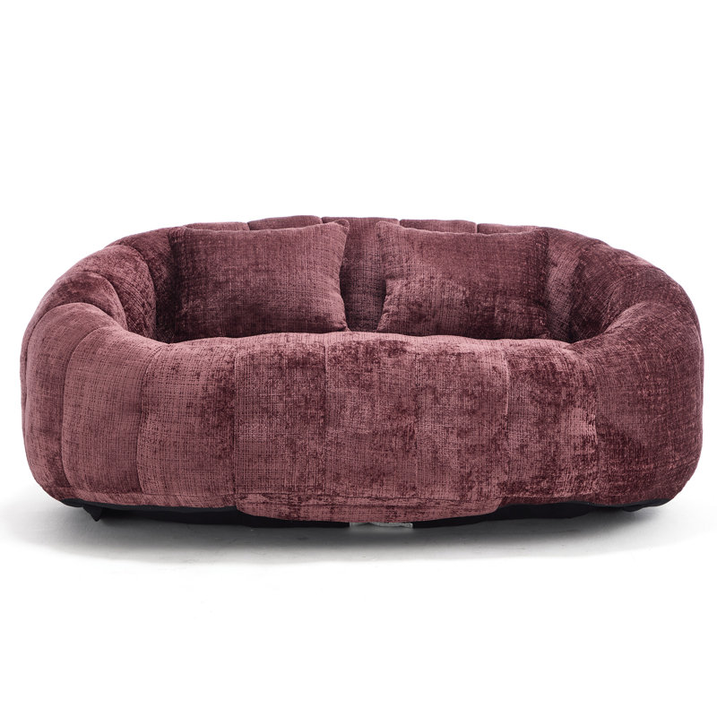 Causeuse Canny, H 24,8 po x l 55 po x P 37,4 po, Vin rouge