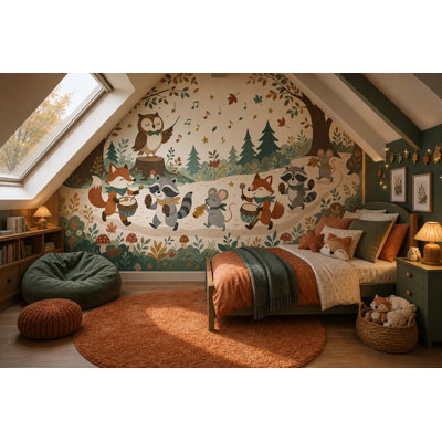 Woodland Wallpaper Forest Animals Removable Nursery Wall Decor