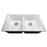 Low Divide 50/50 Double Bowl Undermount Granite Composite Undermount Sink