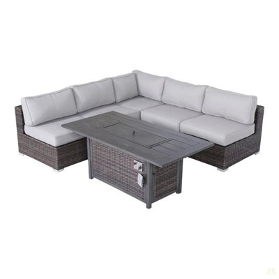 6-Piece Rattan Sectional Sofa Set With Cushions