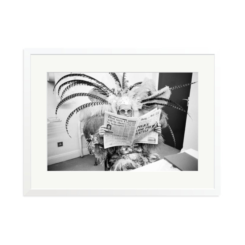 Elton John's Newspaper, 23" H x 31" W, White