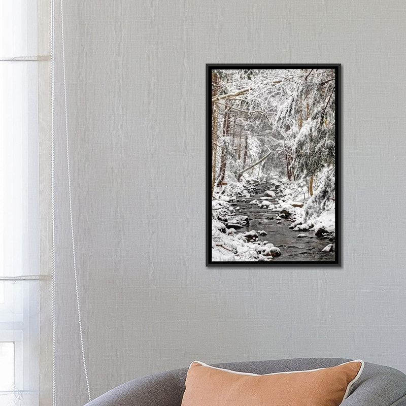 «Stream In Winter, Nova Écosse, Canada - Vertical» par Scott Leslie - reproduction de photo sur toile tendue, Pas de tapis
