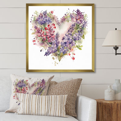 Rylea mauve et rouge Bouquet de fleurs élégantes sur toile