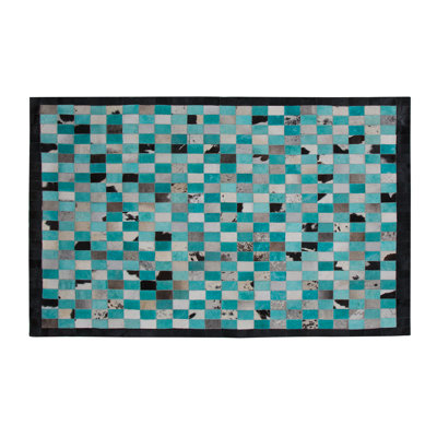Burkeville Geometric Leather Area Rug