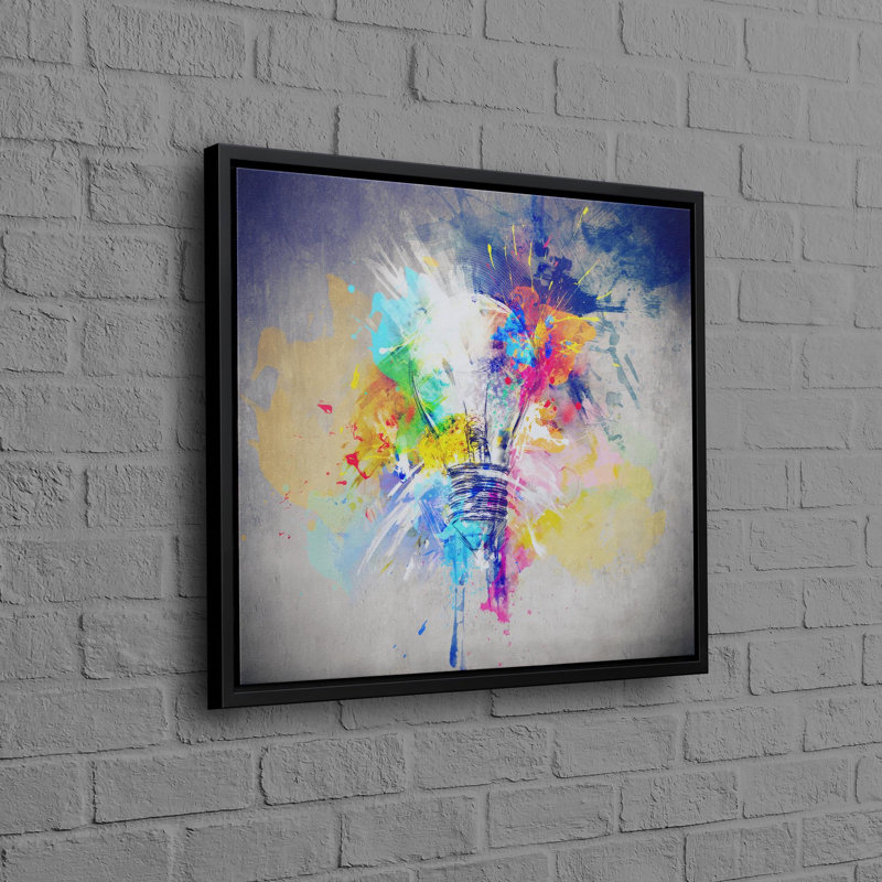 Print on Canvas, 40 cm H x 40 cm W, Framed Print without Mat, Black