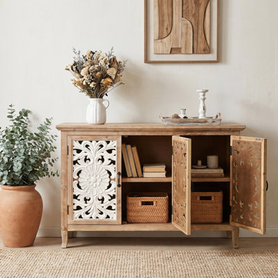 Sideboard Buffet Cabinet, Kitchen Storage Cabinet With Adjustable Shelf For Living Room, Hallway