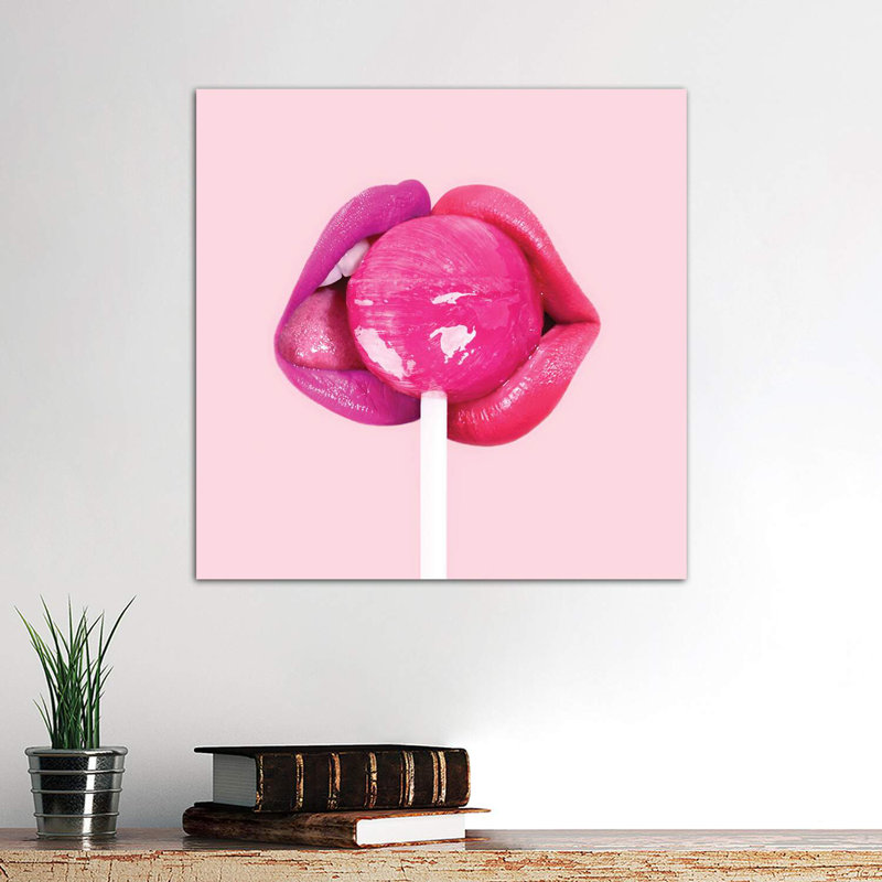 Lollipop Kiss by Paul Fuentes - Print on Canvas, 93.98 cm H x 93.98 cm W x 1.91 cm D, No Framed