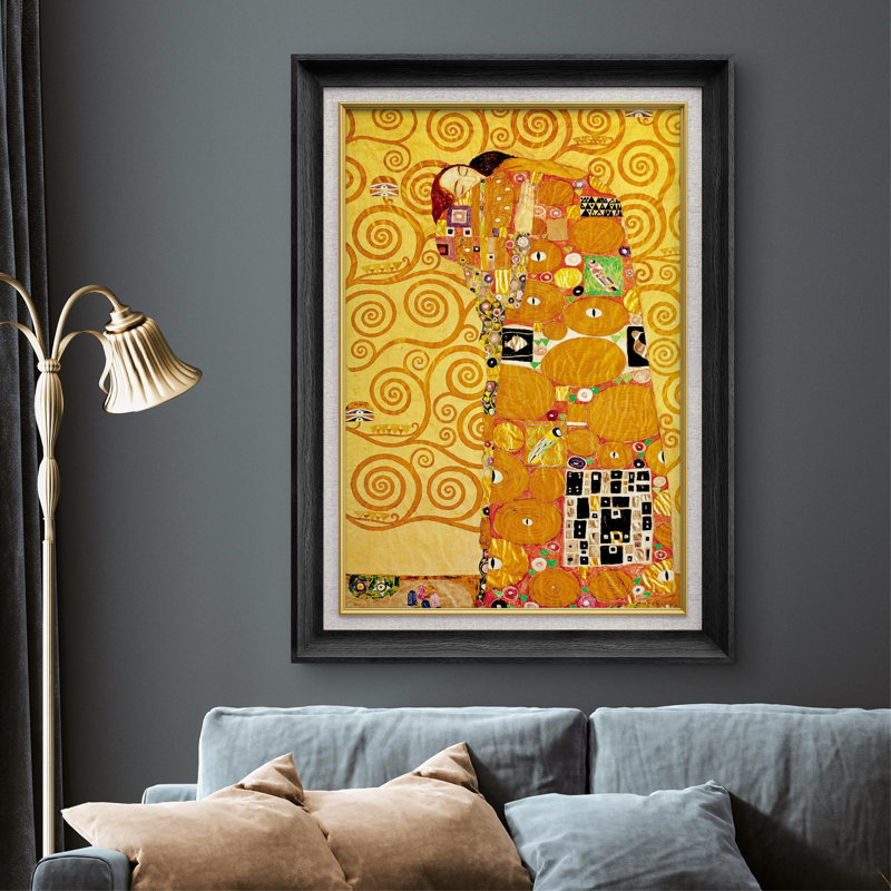 Peinture sur toile Foulard par Gustav Klimt, Noir
