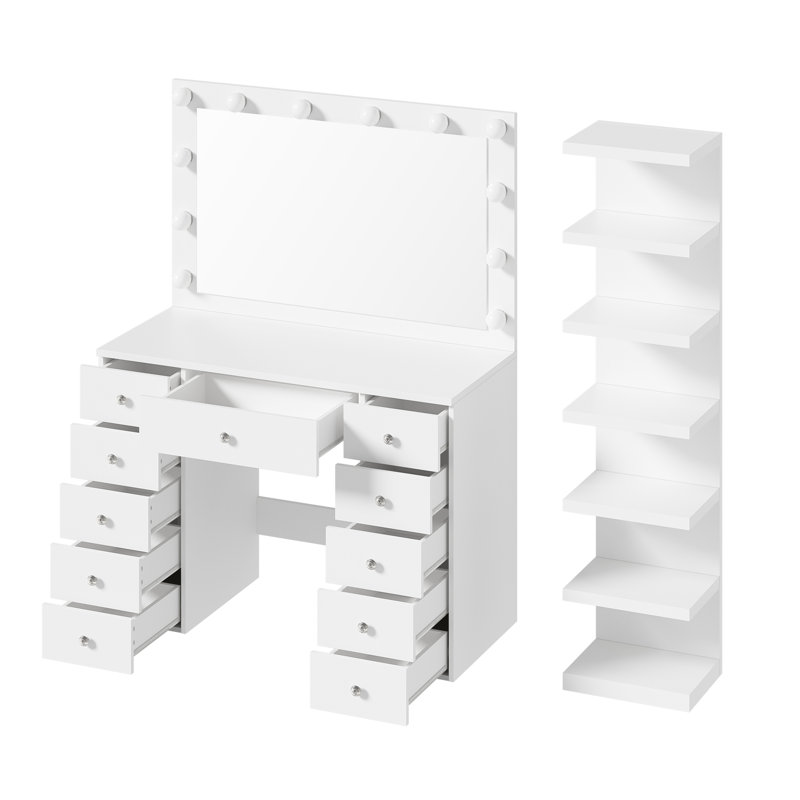 Coiffeuse avec rangement, coiffeuse en MDF