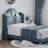 Upholstered Twin Bed Frame With Led Lights-1850051390